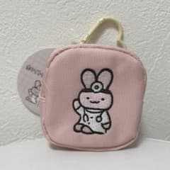 ホワイトタイガーとブラックタイガー カラビナつき刺繍スクエアミニポーチ