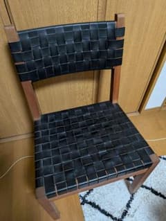 ​【希少/廃盤】北の住まい設計社 ラスティックチェア (チェリー/黒本革) 希少/廃盤】北の住まい設計社 ラスティックチェア (チェリー/黒本革