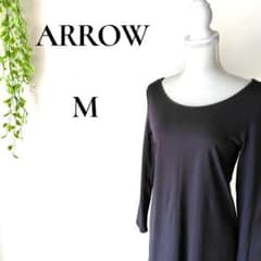 ARROW Long-Sleeve Long Cut and Sew Tunic, Size M, Black, Stretch