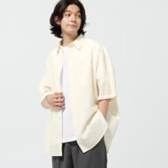 オーバーサイズレースシャツ(5分袖)NT+E【メンズMサイズ】GU ジーユーのサムネイル