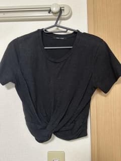 one way フロントツイスト 半袖Tシャツ ブラックのサムネイル