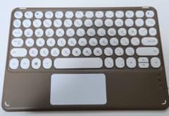 Bluetooth ブラウンキーボード 丸型キー 3coinsのサムネイル
