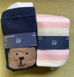 新品　babygap くまさんタイツ　マルチボーダータイツのサムネイル