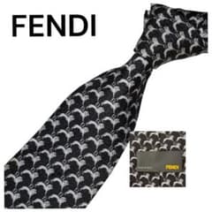 FENDI ネクタイ ズッカ柄 FF柄 総柄 ライオン シルク イタリア製