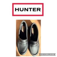 HUNTER ☆ブラックレインシューズ ☆ローファー☆レディース ☆UK5