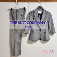 THE SUIT COMPANY she パンツスーツ セットアップ　ピンドット