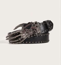 Ed Hardy スカルハンド スタッズ ベルト ブラック - メルカリ