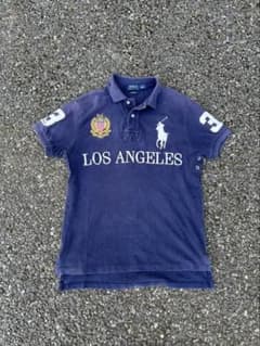 POLO RALPH LAUREN ポロシャツLOSANGELES 超希少)poloralphlaurenビッグポニーポロシャツ ロサンゼルス 紺