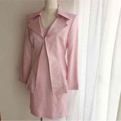 美品 ピンク ワンピース スカートスーツ 2点セット 結婚式 春物 9号〜11号のサムネイル