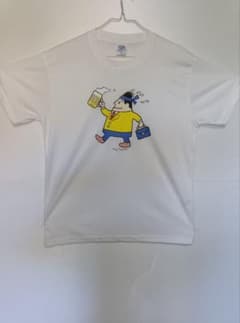 ビールを持つサラリーマン イラスト Tシャツ ホワイトのサムネイル