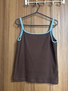 MOUSSY ブラウン タンクトップ 水色ストラップのサムネイル