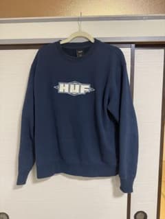 HUF ネイビー ロゴ入り クルーネックのサムネイル