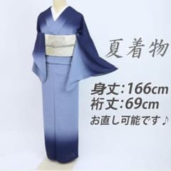 長尺□洗える夏着物◇訪問着◇市田製『夢工房』絽□段熨斗目□化繊