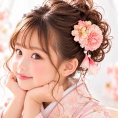 七五三 髪飾り ヘアアクセサリー 着物 和装 女の子3歳 5歳 7歳 グリーンのサムネイル