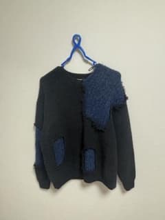 ZARA ニット セーター 長袖 ブラック ネイビー ダメージ加工のサムネイル
