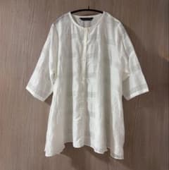 【極美品】mizuiroind 五分袖 Aラインブラウス ホワイト