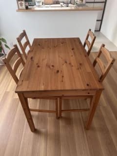 【引き取り限定】 IKEA ダイニングテーブル　チェア4脚　セット IKEA】木製ダイニングテーブル ・チェア4人掛けセット※引き取り限定