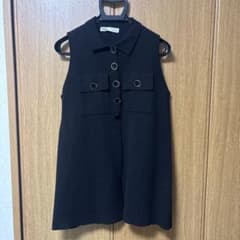 ZARA ブラック ノースリーブ ニットチュニック トップスのサムネイル