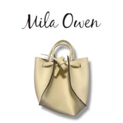 Mila Owen ミラオーウェン 巾着型ミニハンドバッグ アイボリー