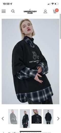 OY OVERSIZE LAYERED CHECK SHIRTS-BLACK