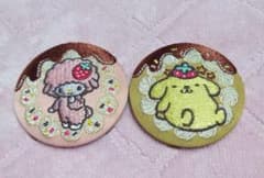 サンリオ　刺繍缶バッチ4 マイスウィートピアノ.ポムポムプリン２種セットのサムネイル