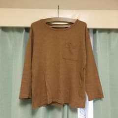 【〜9.10 期間限定SALE!!】キャメル ポケット付七分袖Ｔシャツのサムネイル