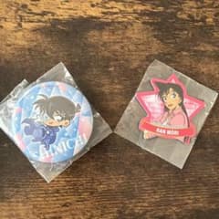 くら寿司 名探偵コナン 缶バッジ＆マグネット 工藤新一＆毛利蘭 2個