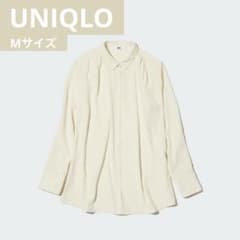 【SALE】美品 ◎UNIQLO とろみ素材 テロテロ ドレープ ギャザーシャツのサムネイル