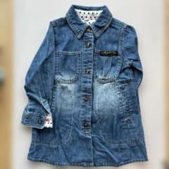 デニムシャツワンピース90サイズのサムネイル