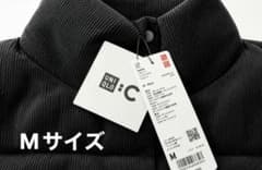 【新品未使用】ユニクロC パデッドコーデュロイベスト Mサイズ ブラックのサムネイル