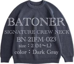 BATONER／SIGNATURE CREWNECK／size2／D.Grayのサムネイル