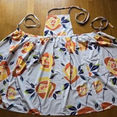 明るいバラ柄　浴衣リメイク　エプロンのサムネイル