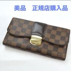正規品ルイヴィトン ダミエ エベヌ ポルトフォイユ システィナ長財布