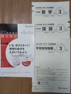 ベネッセ 学力推移調査 2022年4月実施 中3 第1回 国語、数学 - メルカリ