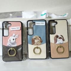 Galaxy S23 ケース うさぎ 刺繍 バンカーリング付のサムネイル