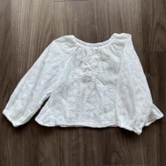 ZARA kids 花柄刺繍ブラウス ホワイト 98cmのサムネイル