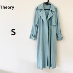 定価6.9万【theory】トレンチコート　シルク混　P ライトブルー　ロング丈 Theory】シルク混 ロングトレンチコート Pサイズ ライトブルー - メルカリ