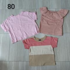 サイズ80　子供服　Tシャツ ノースリーブ 3枚セット　まとめ売りのサムネイル