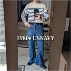 70s 80s デニム セーラーパンツ 巻きパンツ USNAVY TALON - メルカリ