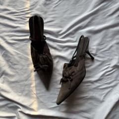 Archive miu miu ribbon suede heels