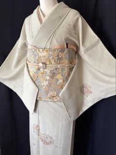【付下げ訪問着】丹後ちりめんに 柔らかな色彩の雪輪 蘇州汕頭刺繍が優美　しつけ付 付下げ訪問着】丹後ちりめんに 柔らかな色彩の雪輪 蘇州汕頭刺繍が優美
