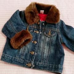 GAPbaby　ボア付デニムジャンバー　70-80のサムネイル