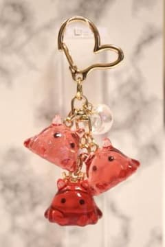 人気色再販⭐︎めんだこ/メンダコ/三連キーホルダー【レッド系・ハート