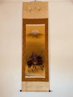 掛け軸 武者絵 富士山 幸亜 落款ありのサムネイル