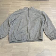 ハーフジップ スウェット グレー DESIGNロゴのサムネイル