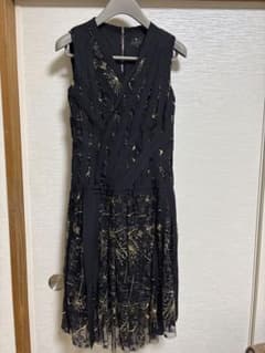美品】ランバン刺繍レース ワンピース 38 美品 ブラックドレス - メルカリ