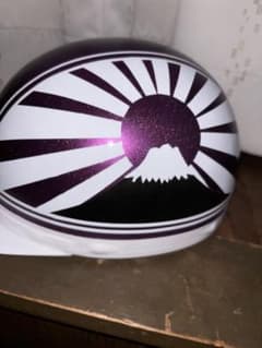 パープル 富士山デザイン 半帽ヘルメット - メルカリ