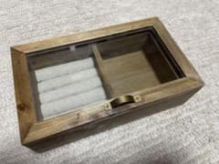 木製 ガラス蓋付き アクセサリーケース 収納ボックスのサムネイル
