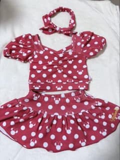 Disney Minnie Mouse 세퍼레이트 수영복 헤어 밴드 부착 110cm