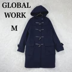 [글로벌 워크] 레이디스 롱 더플 코트 푸드 첨부 M 네이비